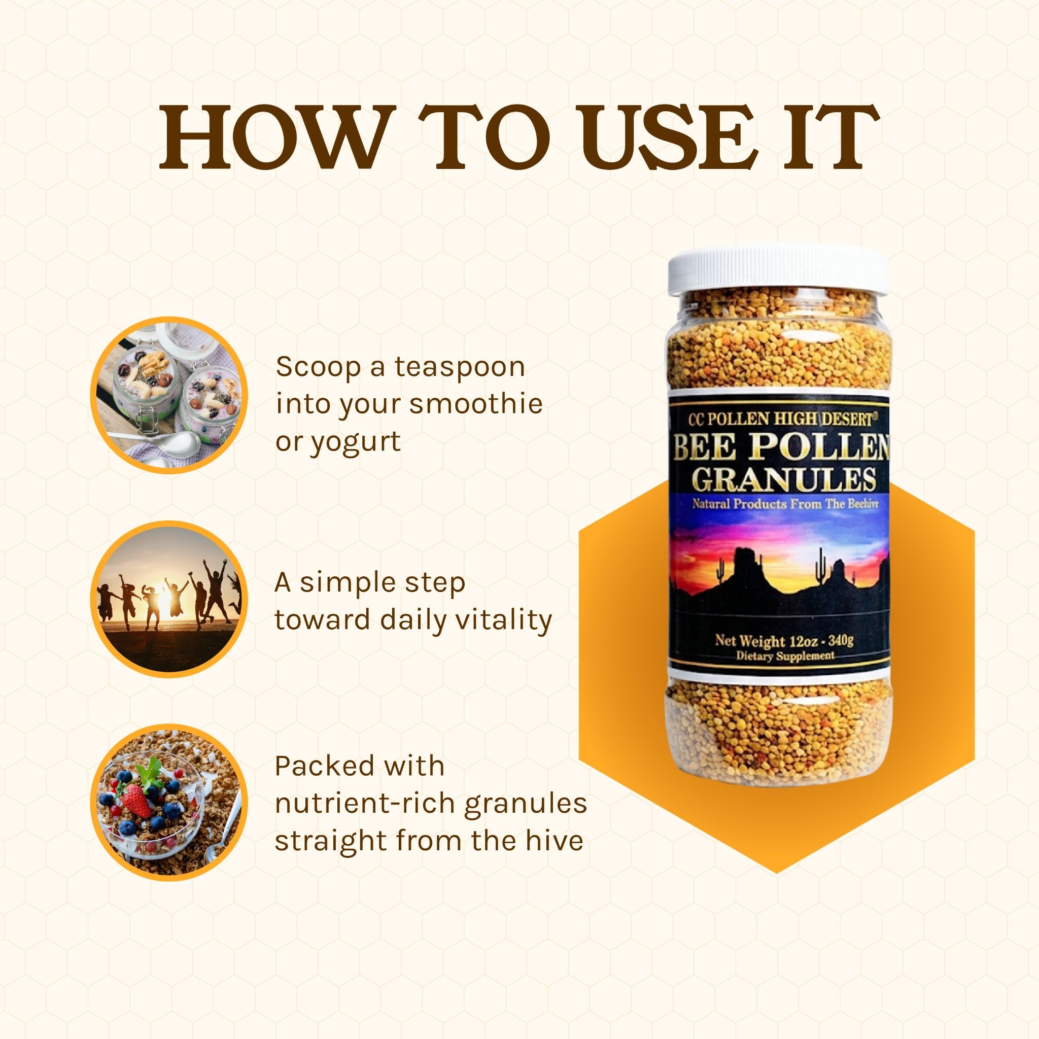 HIGH DESERT BEE POLLEN GRANULES