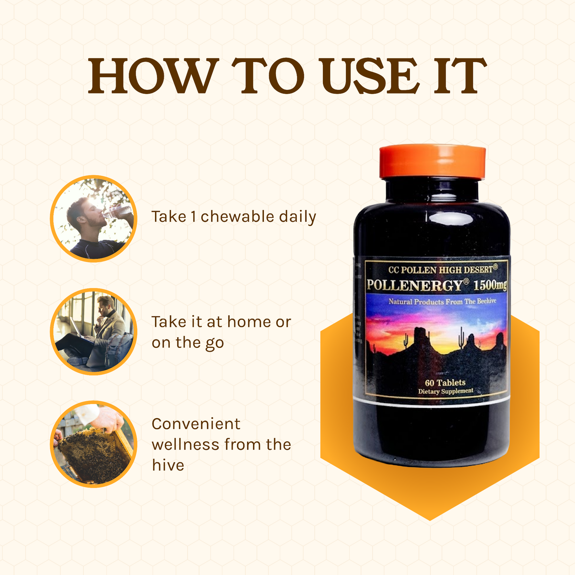 POLLENERGY 1500MG CHEWABLE TABLETS 60