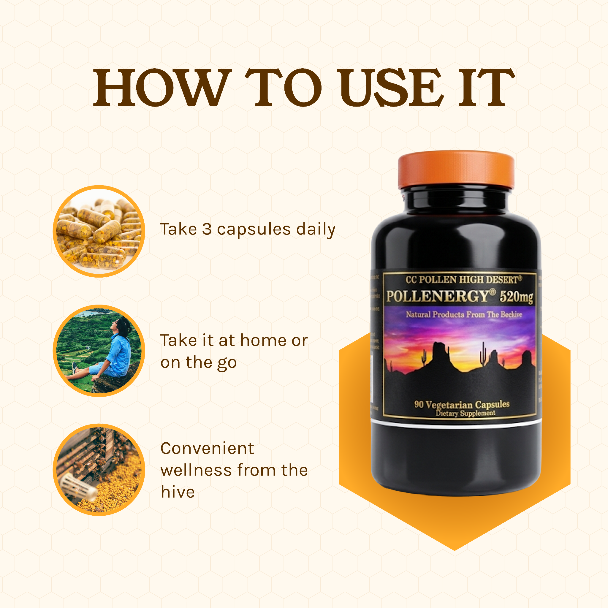 POLLENERGY 520MG CAPSULES 90